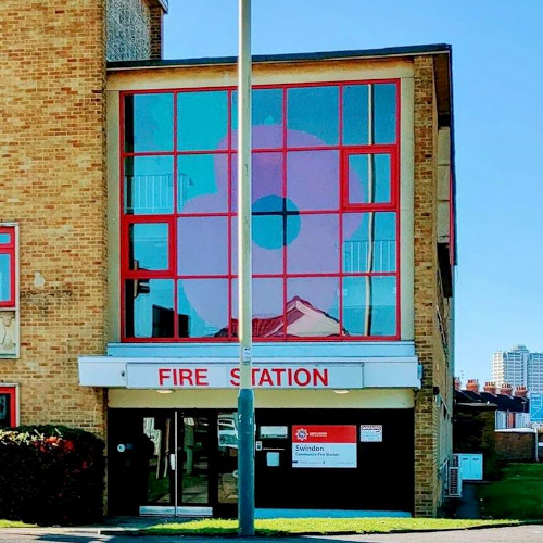 The giant Poppy on display at Swindon Fire Station
