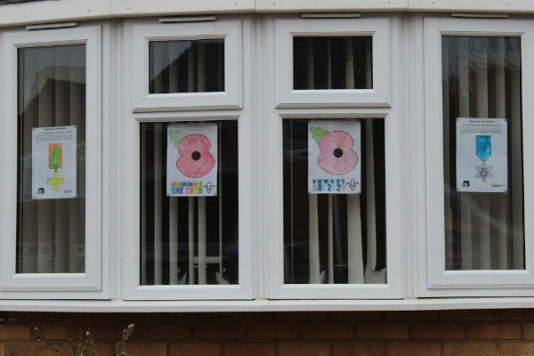 Siena and Jenson Cain from Westlea School's Popppy window