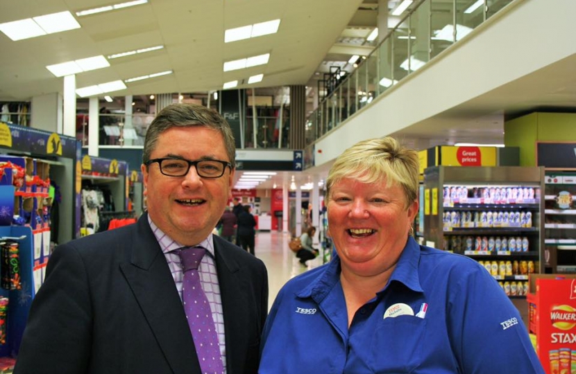 Robert Buckland MP at a recent surgery in Tesco Extra, Swindon