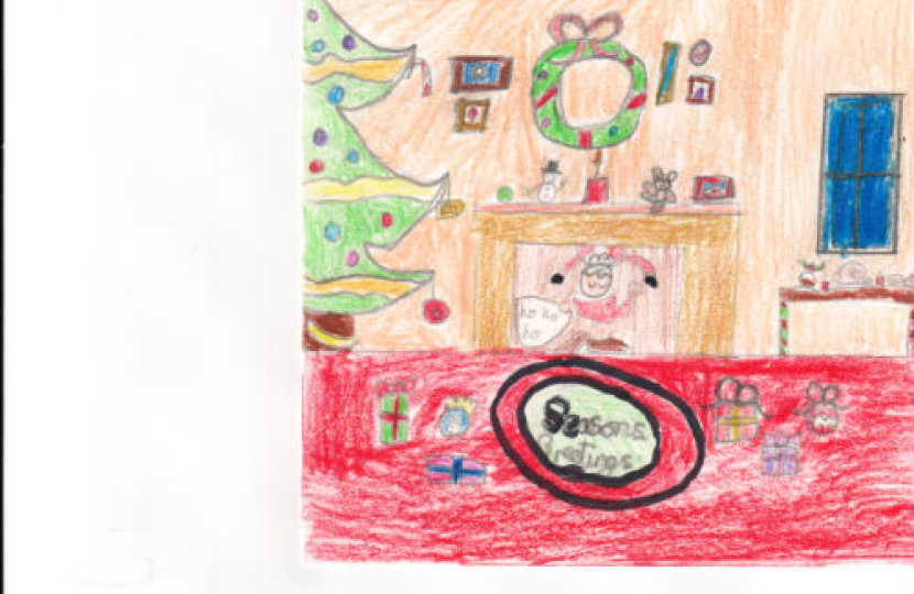 Tyra Galang, who attends Holy Family Catholic Primary School, was awarded first prize for a design that captured the full spirit of Christmas 