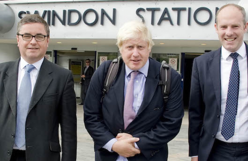 Robert with Justin Tomlinson and Boris Johnson