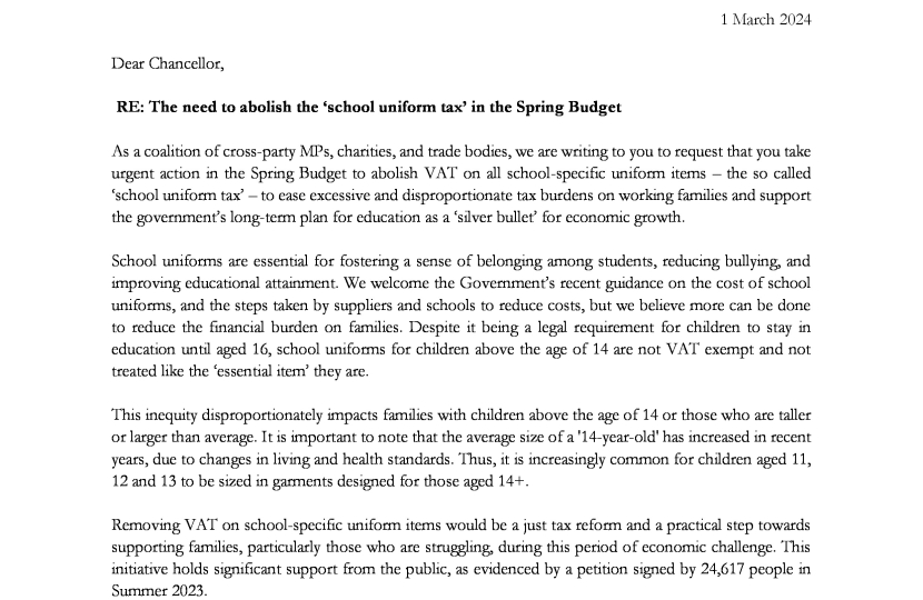 Letter to Chancellor 1