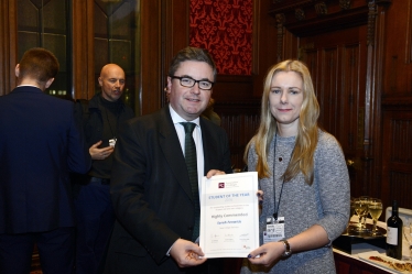 Robert Buckland MP congratulates New College Swindon Student, Sarah Fenwick
