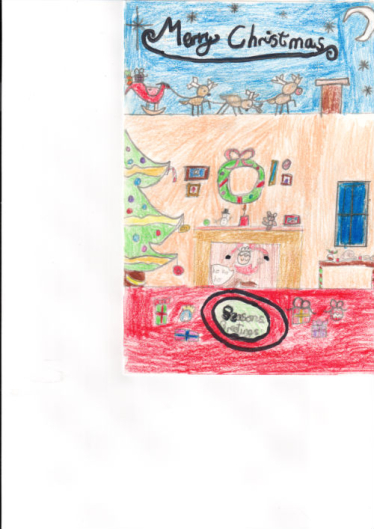 Tyra Galang, who attends Holy Family Catholic Primary School, was awarded first prize for a design that captured the full spirit of Christmas 