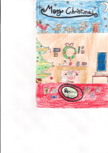 Tyra Galang, who attends Holy Family Catholic Primary School, was awarded first prize for a design that captured the full spirit of Christmas 