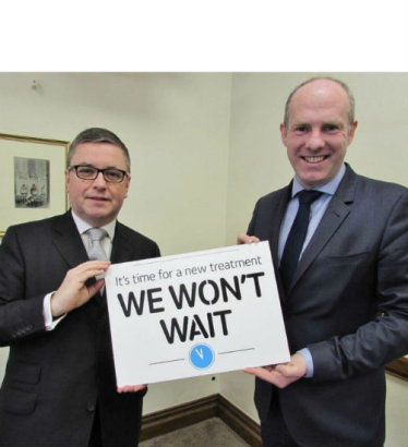 South Swindon MP Robert Buckland pictured with Justin Tomlinson MP pledging support during Parkinson's Awareness Week 