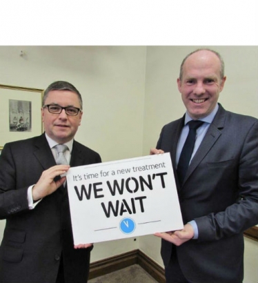 South Swindon MP Robert Buckland pictured with Justin Tomlinson MP pledging support during Parkinson's Awareness Week 