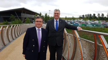 The Rt Hon Robert Buckland QC MP pictured with Swindon Borough Council Leader David Renard