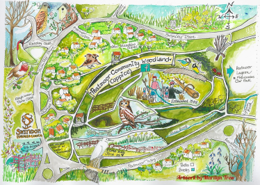 Peatmoor Community Woodland Map by Marilyn Trew