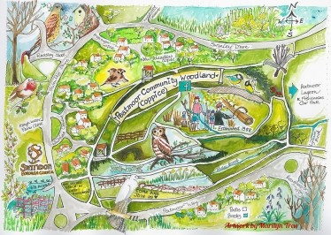 Peatmoor Community Woodland Map by Marilyn Trew